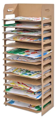 Produktbild von Betzold Bildertrocknungsregal für 14 Bilder bis DIN A3, 110 x 46 x 33 cm, leicht montierbar