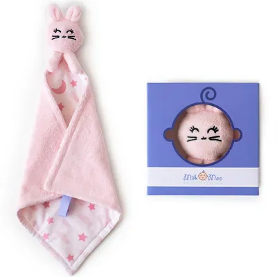 Produktbild von Milk&Moo Chancin Baby Schmusetuch & Schnuffeltuch – Kuscheldecke aus Baumwolle, weich & atmungsaktiv, für Neugeborene Jungen & Mädchen, rosa