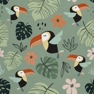 Immagine prodotto di OUTDOOR DECOSTOFFE OXFORD - Motivo foglie fiori tucano