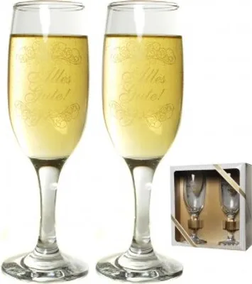 Produktbild von Sektglas-Set Alles Gute Geschenke zur Hochzeit Art. 67478