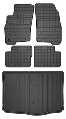 Produktbild von Gummimatten + Kofferraumwanne für Fiat Grande Punto 2005-2012 (Schrägheck) – Schwarz, passgenau – Wielganizator SolidPRO