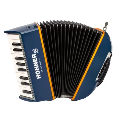 Produktbild von Hohner A2901, Klavier-Akkordeon, 15 Tasten, 21 Tasten, Blau, Orange, 285 mm, 140 mm