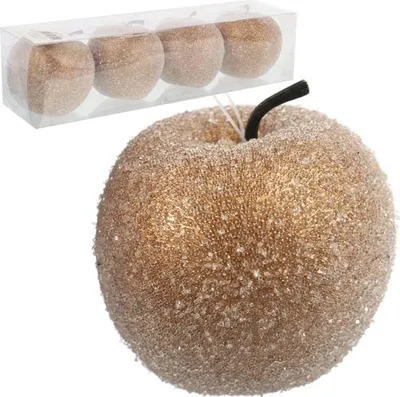 Productafbeelding van Gouden kerstballen van kunststof, 7 cm - set van 4