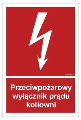 Obrázok produktu pre Przeciwpożarowy wyłącznik prądu kotłowni 50X74 arkusz 9 naklejek świecących