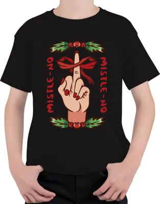 Produktbild von Mistle No Anti-Weihnachten - Weihnachtsgeschenk Christmas Uni Kinder T-Shirt, Schwarz, 128