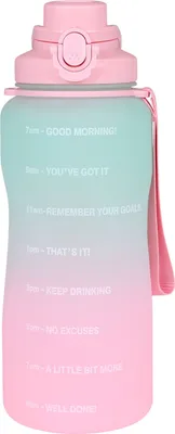 Obrázek produktu pro Zeleno-růžová, velká plastová láhev, bidon 2,3 l, odměrka 2,3 l