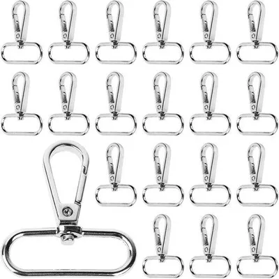 Produktbild von Karabinerhaken D-Ringe 20 Stück silber 38mm