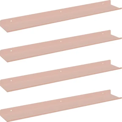 Produktbild von vidaXL Schwebendes Regal 4 stk. Rosa 60 x 8,5 x 2,5 cm Stahl