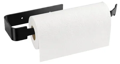 Küchenrollenhalter 31 cm schwarz selbstklebend oder schraubbar