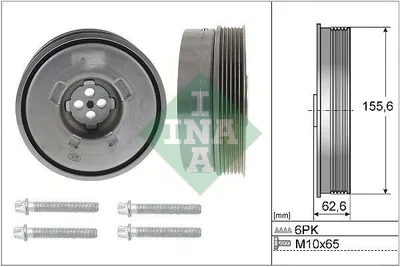 Produktbild von INA Riemenscheibensatz Kurbelwelle 544 0501 20 für BMW X1 (F48) 63mm 156mm