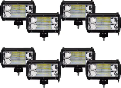 A collage of six identical LED work lights arranged in two rows of three.