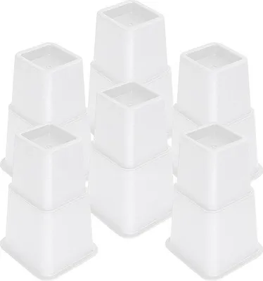 Produktbild von JustValue Möbelerhöher Set – 6 Füße – 8 / 11 / 20 cm – bis 600 kg – Weiß