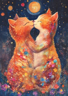 Produktbild von Trefl Puzzle Tiere 500 Teile Mondschein-Kuss Katzen
