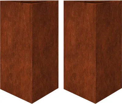 Immagine prodotto di vidaXL Fioriera 2 pz. Triangolare 50x43x75 cm Acciaio resistente alle intemperie