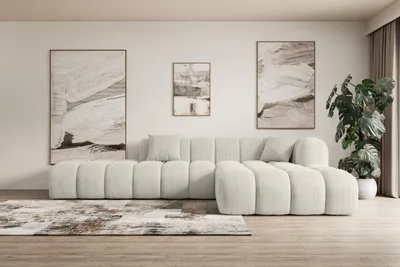 Produktbild von ALTDECOR Ecksofa in L-Form OLEA-L2 - 289x176x71 cm Cremeweiß - Corner Sofa Bett Eckcouch Couch Wohnlandschaft Cauchsofa