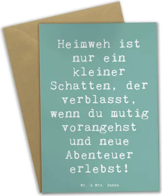 Produktbild von Mr. & Mrs. Panda babykarte Spruch Heimweh überwinden Abenteuer erleben - Meeresbrise - Geschenk, osterkarte, mutmachen, einladungskarten, positive Energie, Vertrauem
