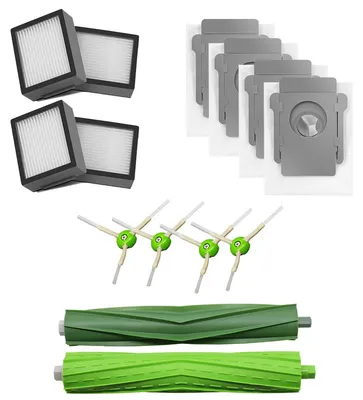 Image de Lot d'accessoires de rechange pour iRobot Roomba i7+ : brosse latérale, filtre et sac à poussière