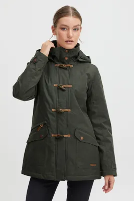 Produktbild von OXMO OXBrooke Damen Winterparka Parka Mantel Im Dufflecoat Stil mit Kapuze