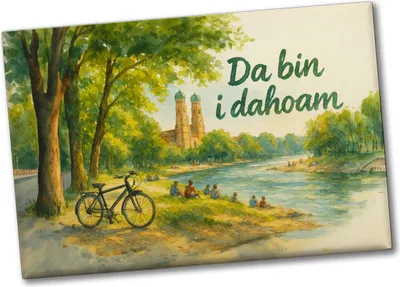 Produktbild von Münchner Frauenkirche Da bin i da hoam Souvenir Souvenir Magnet