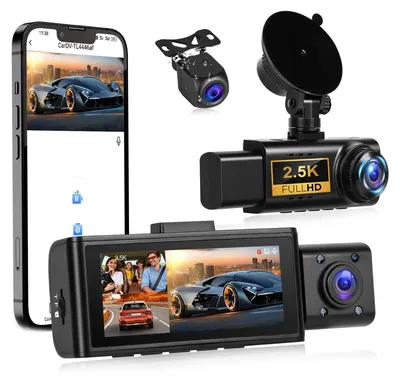 Produktbild von Dashcam für Autos mit 2,5K Auflösung, 7,95 cm (3,16 Zoll) Touchscreen, G-Sensor, Nachtsichtfunktion und 1080p Rückfahrkamera