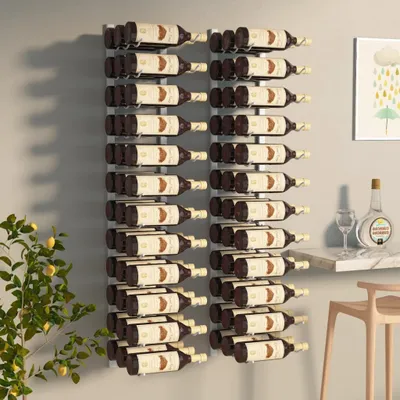Produktbild von "im Angebot" Wand-Weinregal für 36 Flaschen 2 Stk. Weiß Eisen - Weinregale CC14131