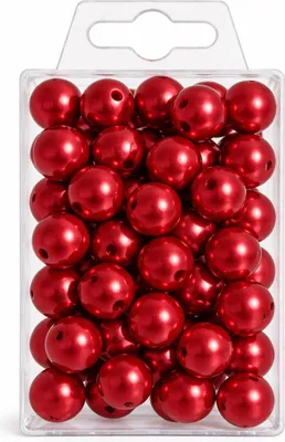 Produktbild von 35 Kunstperlen 14 mm Wachsperlen Bastelperlen Dekoperlen mit Loch Kunststoff rot