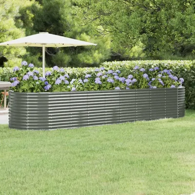 Produktbild von vidaXL Hochbeet Verzinkter Stahl 396x100x68 cm Grau