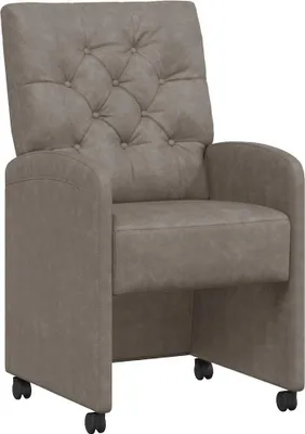 Immagine prodotto di vidaXL Sedie da pranzo con rotelle, set da 2 pezzi, grigio, 58 x 67 x 97 cm