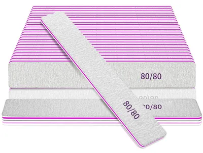 Imagen del producto de 25 limas de uñas profesionales de doble cara, con grano 80/80