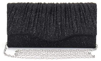 Immagine prodotto di XFSRG: Pochette da donna con paillettes, design elegante a busta, con catena. Ideale come borsa a tracolla o pochette da sera