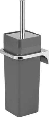 Produktbild von bremermann WC-Garnitur SAVONA inkl. Wandhalterung, WC-Bürstenhalter, Toilettenbürstenhalter, eckig, grau