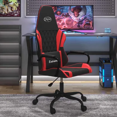 Produktbild von CLORIS Gaming-Stuhl mit Massagefunktion Schwarz und Rot Kunstleder, 12,5 kg