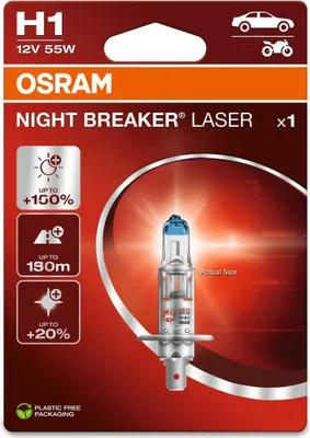 Produktbild von OSRAM NIGHT BREAKER LASER H1 P14.5s 12 V/55 W (1er Blister)