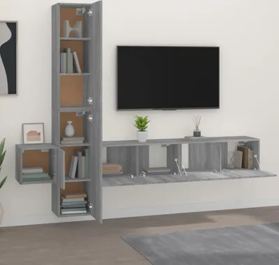 Produktbild von Möbel 5-tlg. TV-Schrank-Set Grau Sonoma Holzwerkstoff - TV-Schränke 3114252
