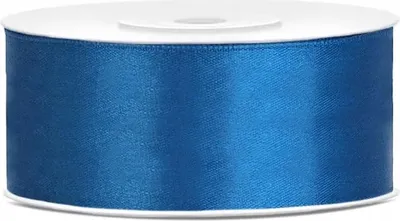Image de Ruban cadeau satin bleu 25m 25mm de large