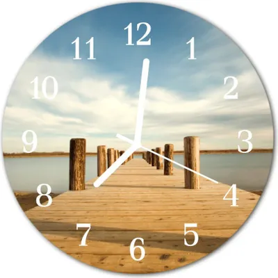Produktbild von Glasuhr Wanduhr Küchenuhr Echt-Glas 30fi cm Brücke braun