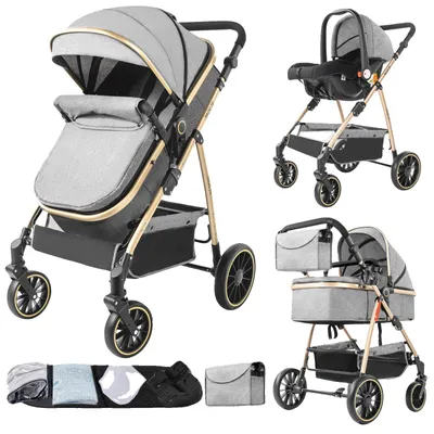 Immagine prodotto di Seggiolino per neonati, design pieghevole, struttura leggera, grigio