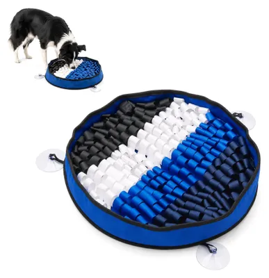 Interaktives Futterspiel mit Saugnapf, Slow Feeder, Schnüffelmatte, Blau, Groß