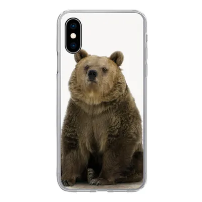 Produktbild von MuchoWow® Handyhülle Schutzhülle Hülle für iPhone X Braunbär - Tiere - Bär - Niedlich - Jungen - Mädchen Silikon Softcase Handy Hülle - Handyhülle