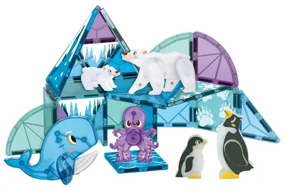 Image de Omgoods - Kit de construction magnétique avec 30 pièces et animaux