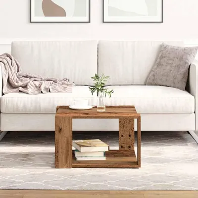 Zdjęcie produktu dla Maison Exclusive – stolik kawowy ze starego drewna 51,5 x 51,5 x 30 cm Materiał drewnopochodny
