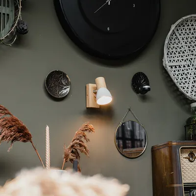 Produktbild von QAZQA - Landhaus I Vintage I Rustikal Ländliche Wandleuchte aus Holz mit verstellbarem Weiß - Thorin I Wohnzimmer I Schlafzimmer - Rechteckig - LED geeignet E14