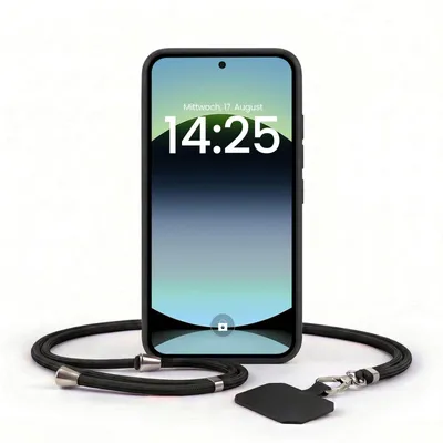 Produktbild von Handyhülle für Xiaomi Redmi Note 14 mit Handykette Band Kordel Hülle Case Schutzhülle Schwarz