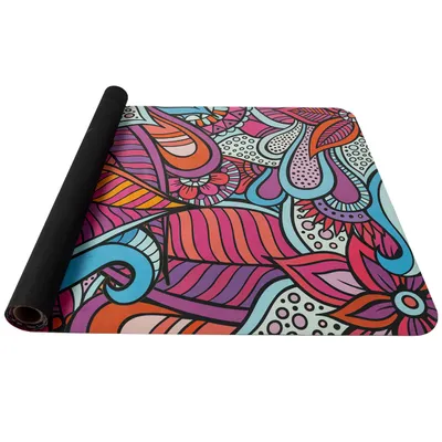 Obrázok produktu pre YATE Yoga mat přírodní guma, vzor W, 4 mm - červená