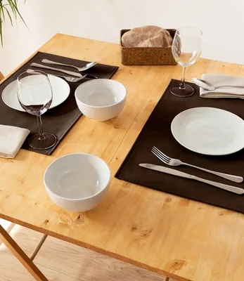 Produktbild von Monaco Chocolate 2er Set Tischsets in Lederoptik | Platzsets Braun 45x30cm