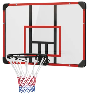 Productafbeelding van SPORTNOW Basketballmand met basketbalplank, wandmontage, geschikt voor buiten, staal