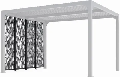 Image de Kit 4 panneaux moucharabieh en acier haute performance - Gris anthracite