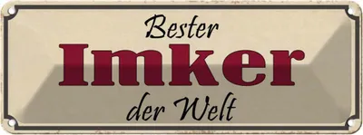 Produktbild von vianmo Blechschild 10x27 cm bester Imker der Welt Honig Dekoration Spruch Zitat