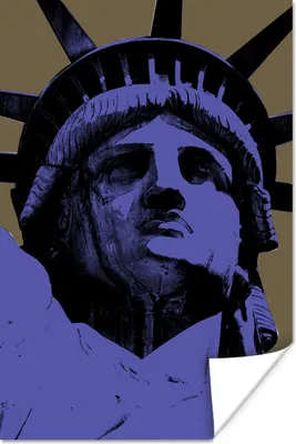 Produktbild von MuchoWow® Poster Lila Freiheitsstatue 60x90 cm - Wanddekoration