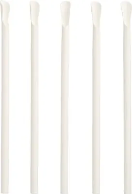 Produktbild von Trinkhalme mit Löffel, Papier "pure" Ø 8 mm · 20 cm weiss